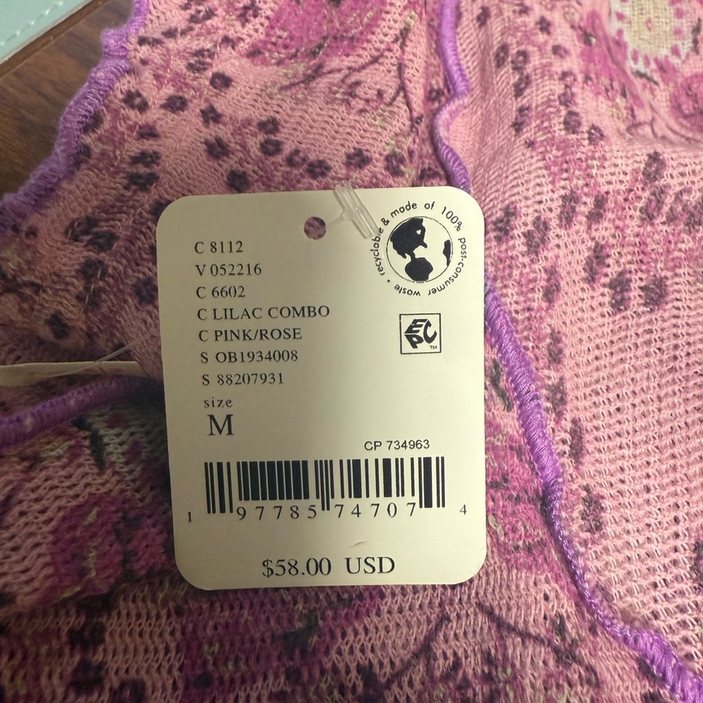 New! Free People oh my baby Tee lilac combo - Picture 10 of 11